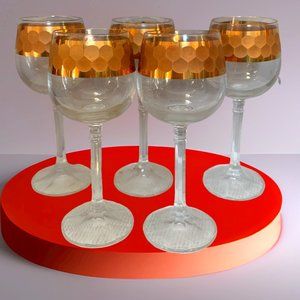 5 Bohemia Elegant Vine Glass Goblets